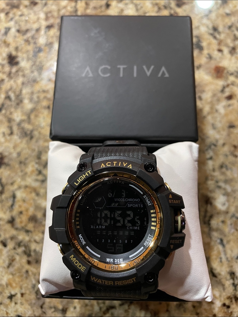 Ativa Black and Gold Rugged Digital Sports Watch